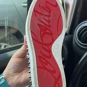 Christian Louboutin White Sneakers with Silver Accents